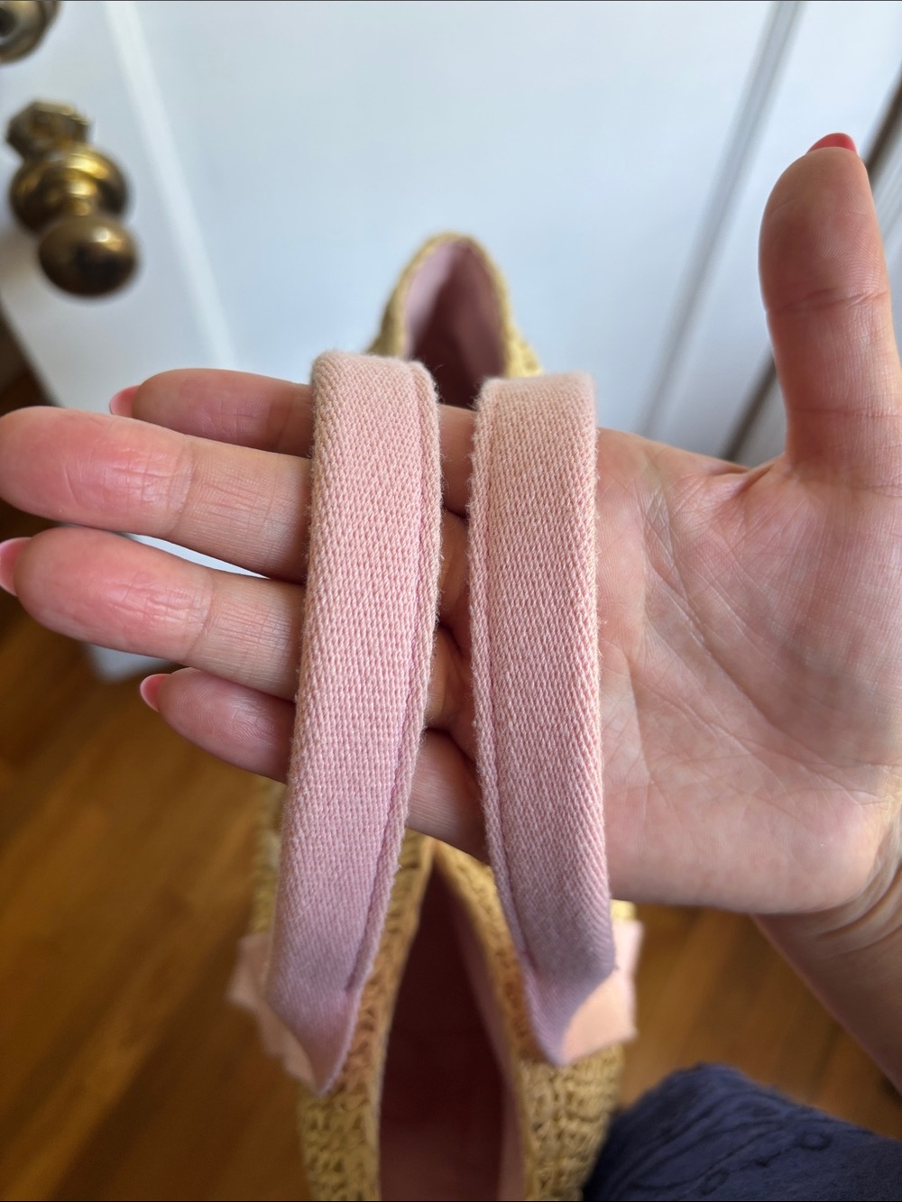 Stoney Clover Small Pink Raffia Straw Tote - Picture 4 of 10